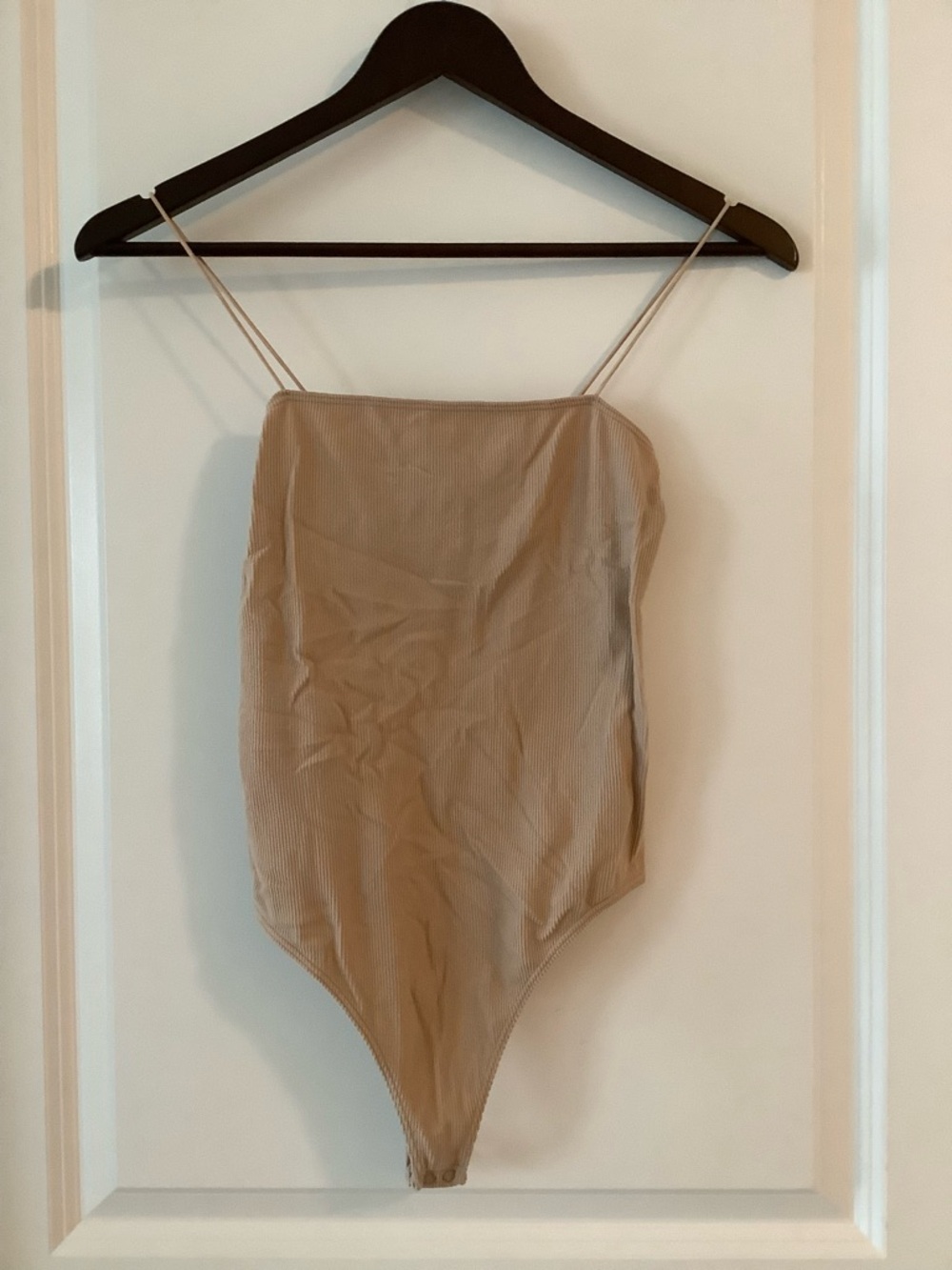 Forever 21 Beige Ribbed Tank Bodysuit